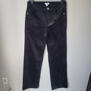 NWT J. Jill Straight Leg Velvet Pants Size 6 Tall In Black